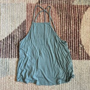 GARAGE blue/gray cross-strap tank top